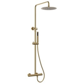 Shower Combi Set avec robinet de mélangeur thermostatique, tapis d'or