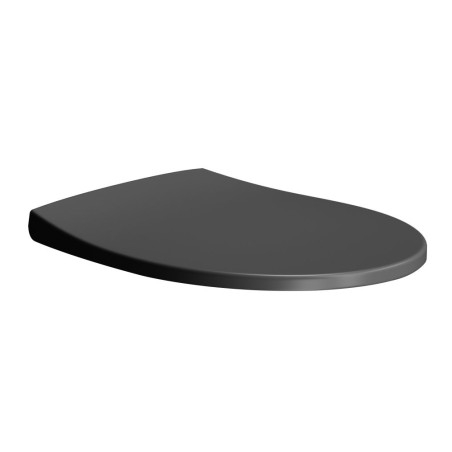 MODO Doux Siège de toilette fermé, Duroplastique, noir mat/chrome