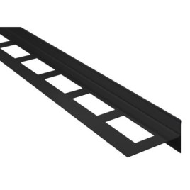 Profil de transition en acier inoxydable, droit, hauteur 10mm, longueur 1000mm, noir mat