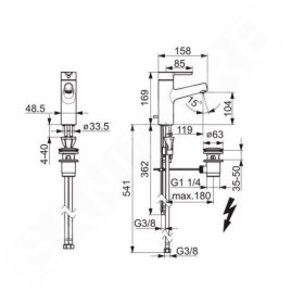 Hansa Designo - Mitigeur de lavabo pour chauffe-eau instantanés, avec vidage, chrome 51911183