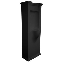 WALDORF Back Inlet Standing Urinal 44x124,5cm, y compris siphon et ensemble de fixation, noir mat