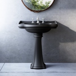 RETRO Universal Ceramic Pedestal for RETRO Lavabo 56,69,73cm, noir mat