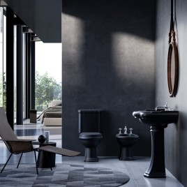 Salle de bains 38,5x72cm, S-trap, mat noir