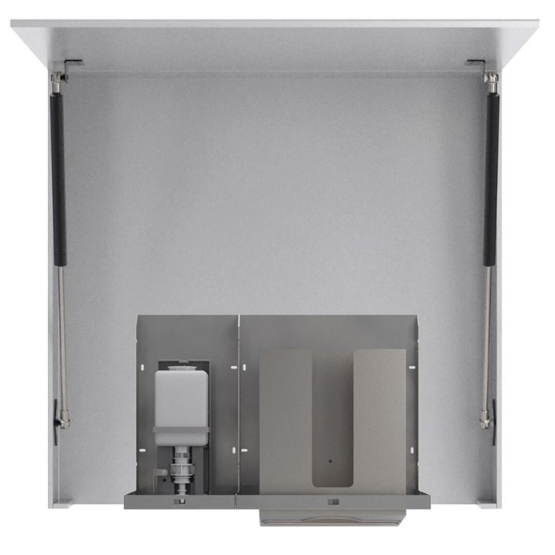 Armoire miroir ESSENTIA 700 mm avec distributeur automatique de savon et distributeur de serviettes de papier