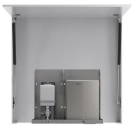 Armoire miroir BASIC 800 mm avec distributeur automatique de savon et séchoir à main