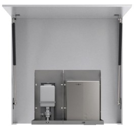 BASIC armoire à miroir 1000 mm avec distributeur automatique de savon et séchoir à main
