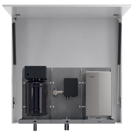Armoire miroir VELOX 1000 mm avec distributeur automatique de savon, robinet et séchoir à main