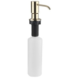 Distributeur de savon encastré, rond, or mat
