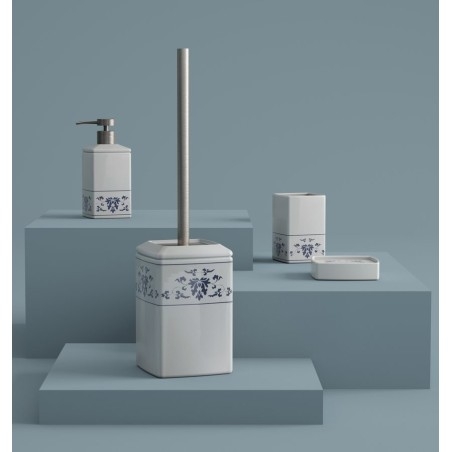 CIXI distributeur de savon gratuit, porcelaine, blanc/bleu