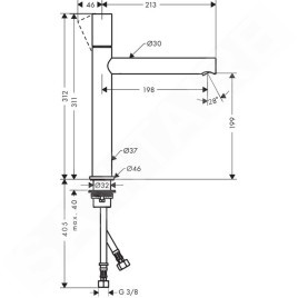 Axor Uno - Mitigeur de lavabo 200, nickel brossé 45003820