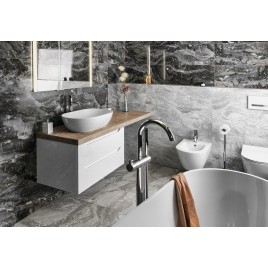 Salle de bain WAVE 80, chêne blanc/bois