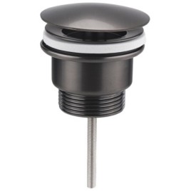 Free flow Washbasin Waste 5/4", (H) 10-55mm, big plug/gun metal
