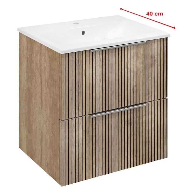 CIRASA Vanity Unit 48x54x39cm, chêne Alabama strip