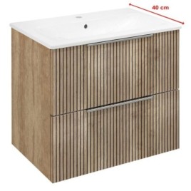 CIRASA Vanity Unit 58x54x39cm, chêne Alabama strip