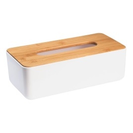SNOW Boîte de serviette en papier 262x90x132mm, blanc/bambou