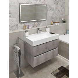 Salle de bain NIRONA 85, chêne Mocca
