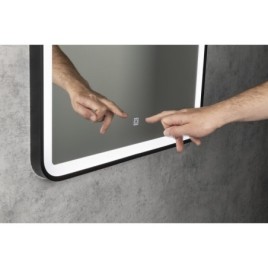 SWIDA LED-Mirror 60x80cm, Touch Sensor, dimmable, noir mat