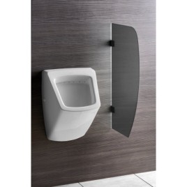 Séparateur de verre Urinal 80x40 cm, verre glacé, noir