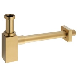 Capteur de déchets de lavabo 5/4", drain 32mm, carré, tapis d'or