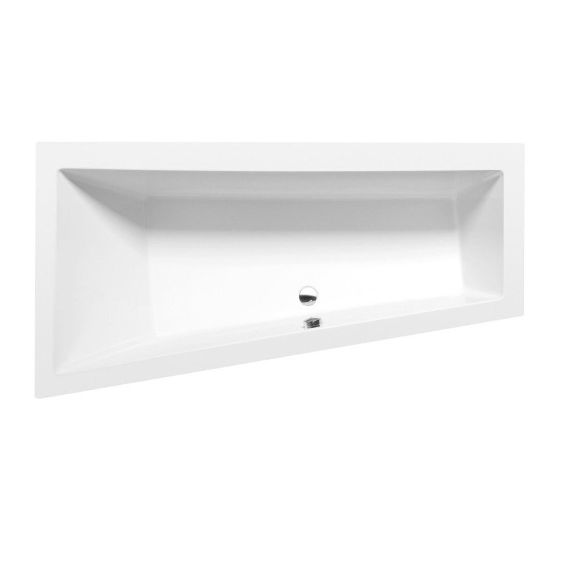 ANDRA L Asymmetric Bath 180x90x45cm, White Matt