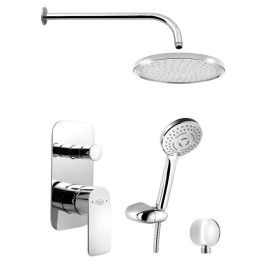 DAPHNE Douche en béton Set avec un seul levier Mixer Tap, 2 Outlets, chrome
