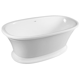 VELIA Cast Marble Freestanding Bath 167x83x62,5cm, Blanc