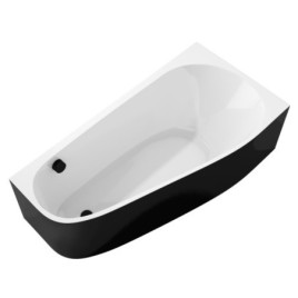 PROJEKTA R MONOLITH Corner Bath 156x77x60cm, blanc/noir