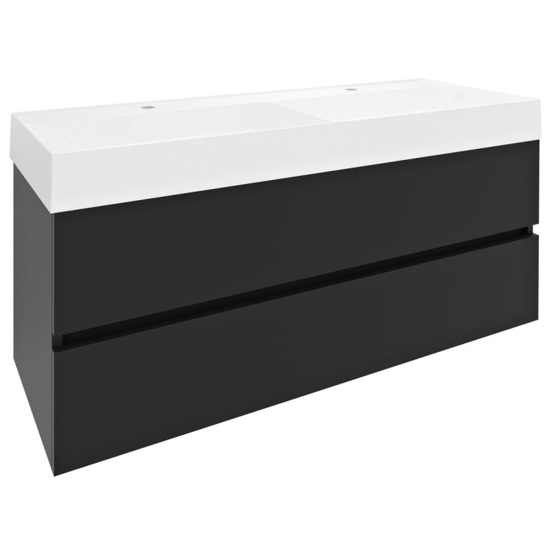 ODETTA Vanity Unité 118x50x43,5cm, mat anthracite