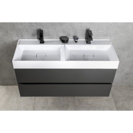 ODETTA Vanity Unité 118x50x43,5cm, mat anthracite