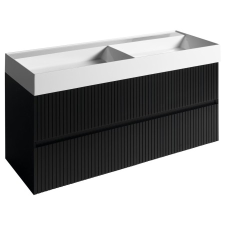 FILENA Vanity Unit 118x51,5x43cm, bande mate noire