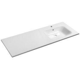 ARECA Cultured Marble Washbasin 141x51,5cm, droit, blanc