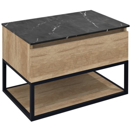 SKARA Vanity Unit 80x50x45cm, noir mat/Oak Alabama