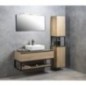 SKARA Vanity Unité 100x50x45cm, noir mat/Oak Alabama