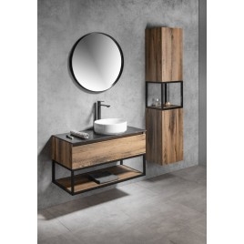 SKARA Rockstone Countertop 101,2x12x46cm, noir attica