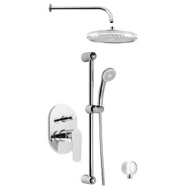 LOTTA Douche en béton Set avec un seul levier Mixer Tap, 2 Outlets, Chrome