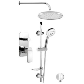 DAPHNE Douche en béton Set avec un seul levier Mixer Tap, 2 Outlets, chrome