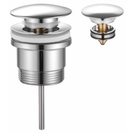 Déchets de lavabo 6/4“, cliquetis, gros bouchon, (H) 10-60mm, chrome