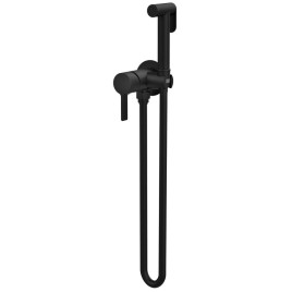 Robinet de mixeur caché ICONIC avec douche stop, rond, noir mat