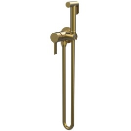Robinet de mixeur caché ICONIC avec douche d'arrêt, ronde, tapis d'or