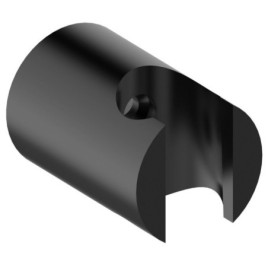 Porte douche, rond, fixe, noir mat