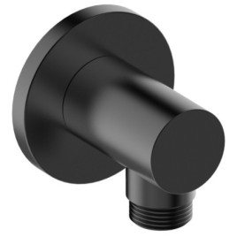 Sortie de douche, ronde, noir mat