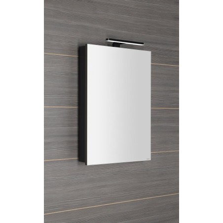 GRETA armoire miroir incl. Lumière LED, 50x70x14cm, noir mat