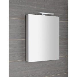 GRETA armoire miroir incl. Lumière LED, 60x70x14cm, blanc mat