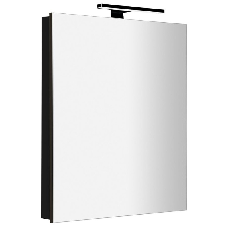GRETA armoire miroir incl. Lumière LED, 60x70x14cm, noir mat
