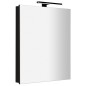 GRETA armoire miroir incl. Lumière LED, 60x70x14cm, noir mat