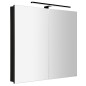 GRETA armoire miroir incl. Lumière LED, 81x70x14cm, noir mat