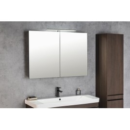 GRETA armoire miroir incl. Lumière LED, 81x70x14cm, noir mat