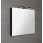 GRETA armoire miroir incl. Lumière LED, 81x70x14cm, noir mat