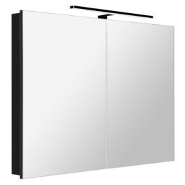 GRETA armoire miroir incl. Lumière LED, 101x70x14cm, noir mat