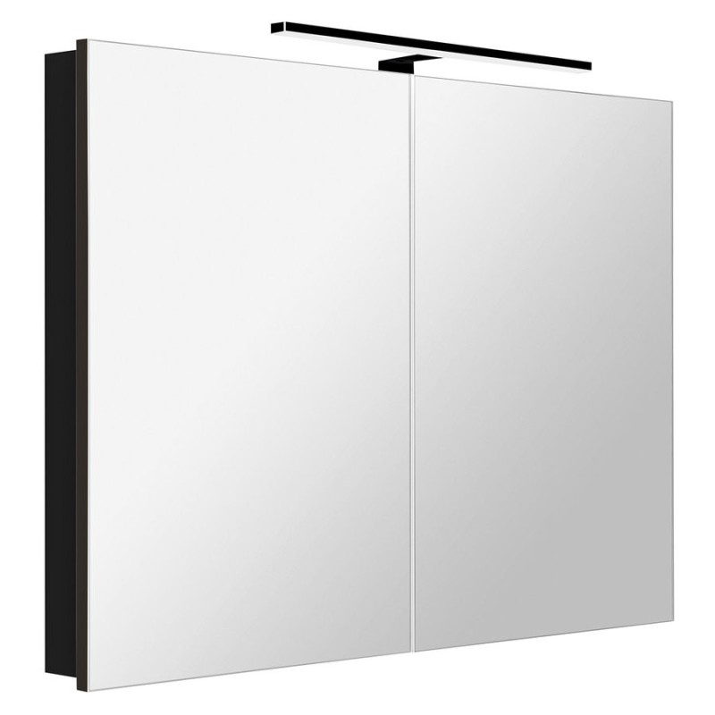GRETA armoire miroir incl. Lumière LED, 101x70x14cm, noir mat